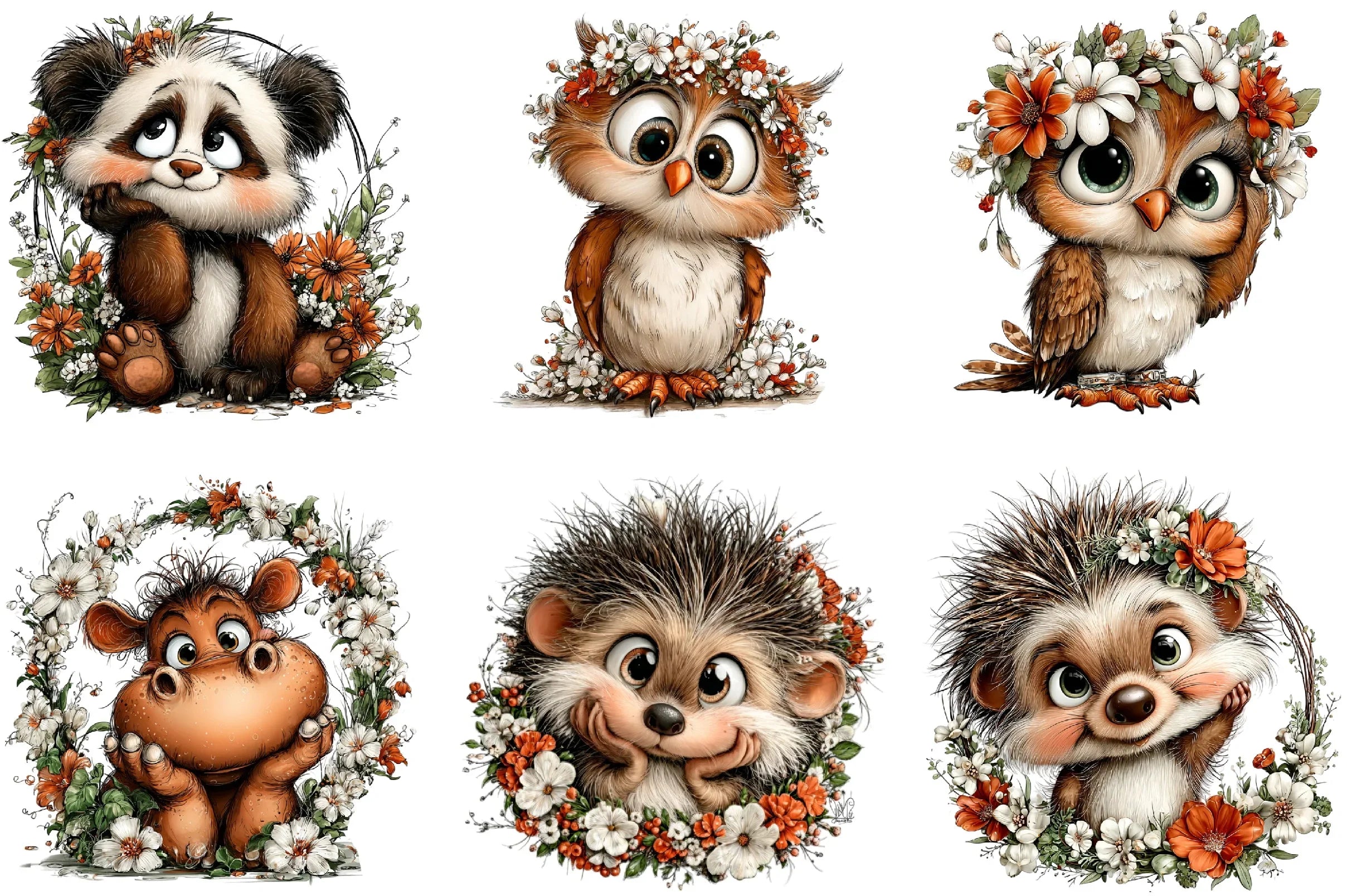 Baby Animal Floral Frame Clipart Bundle - CraftNest - Digital Crafting and Art