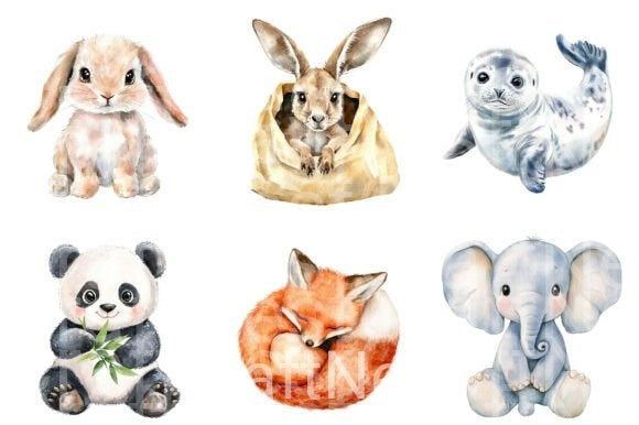 Baby Animal Nursery Clipart Bundle - CraftNest - Digital Crafting and Art