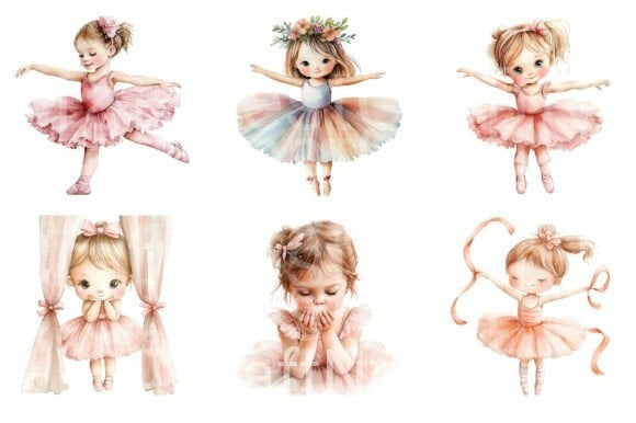 Baby Ballerina Girls Clipart Bundle - CraftNest - Digital Crafting and Art