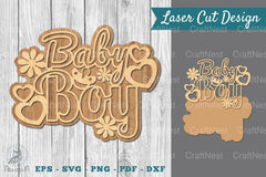 Baby Boy Laser Cut Sign Clipart Bundle - CraftNest - Digital Crafting and Art
