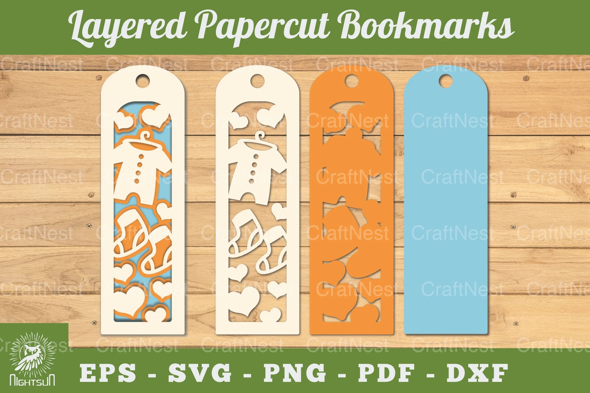 Baby Boy Papercut Bookmark Clipart Bundle - CraftNest - Digital Crafting and Art