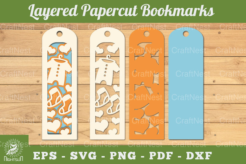Baby Boy Papercut Bookmark Clipart Bundle - CraftNest - Digital Crafting and Art