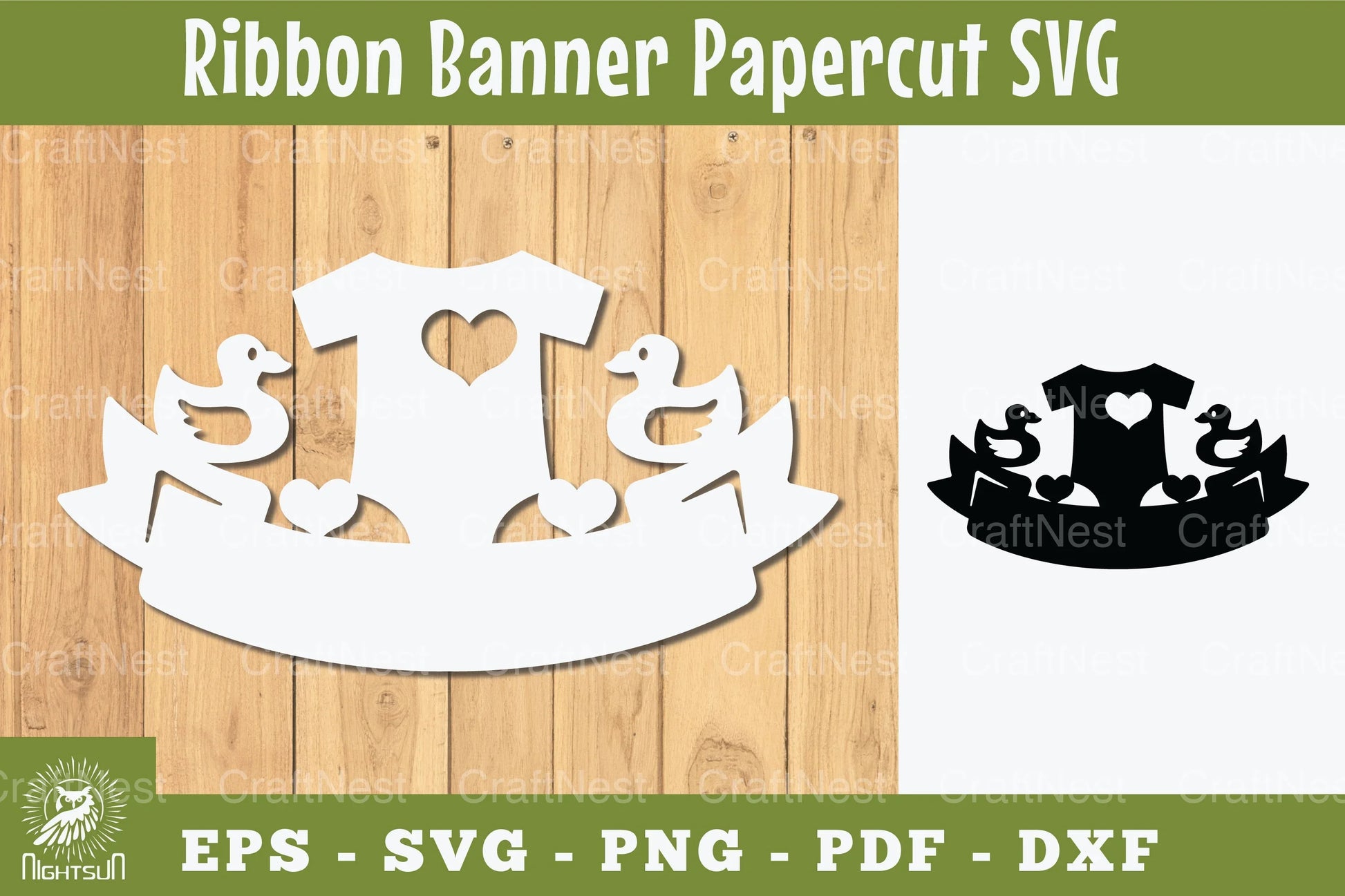 Baby Boy Ribbon Banner Papercut Clipart Bundle - CraftNest - Digital Crafting and Art