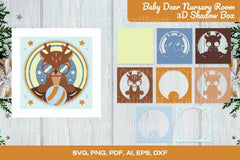 Baby Deer Nursery Room 3D Shadow Box SVG Bundle - CraftNest - Digital Crafting and Art