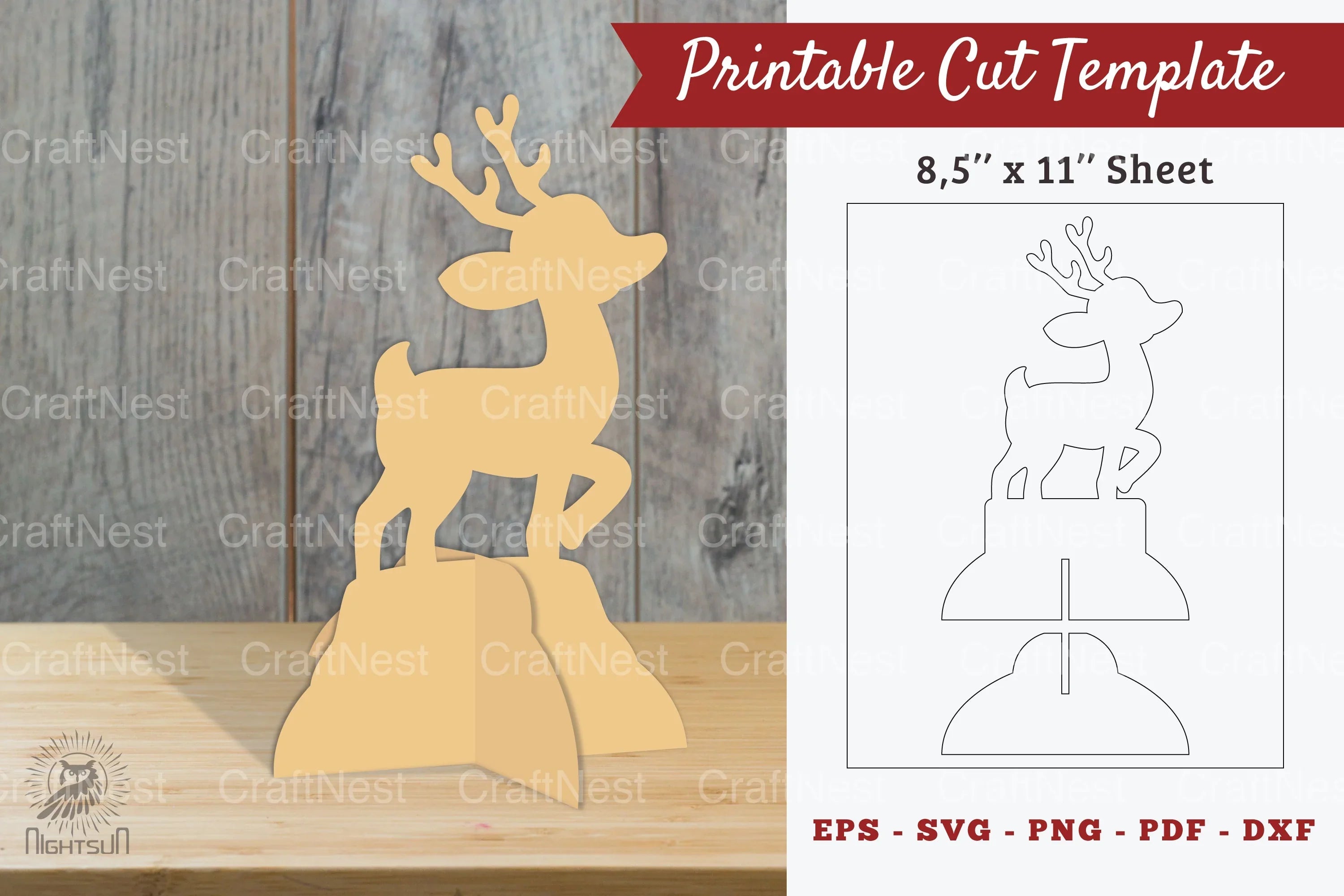 Baby Deer Printable Cut Template - Clipart Bundle - CraftNest - Digital Crafting and Art