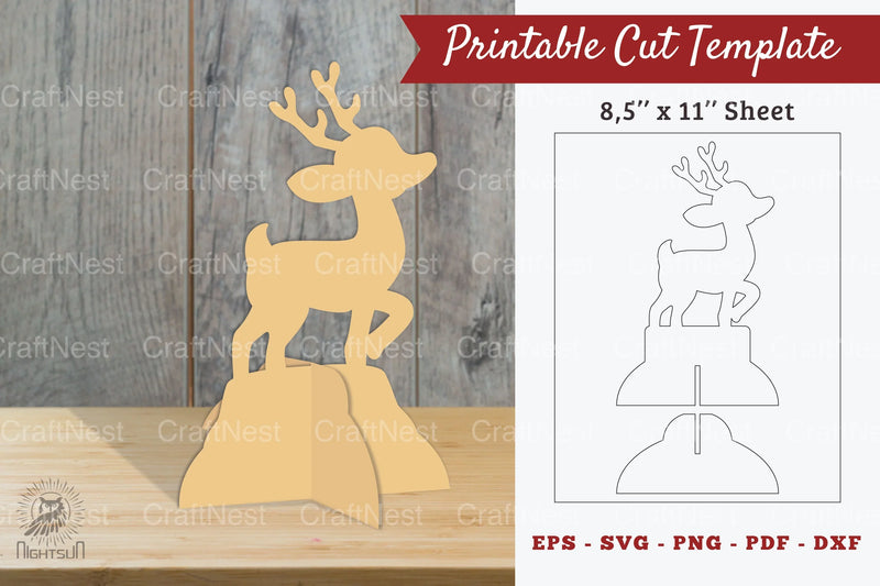 Baby Deer Printable Cut Template - Clipart Bundle - CraftNest - Digital Crafting and Art