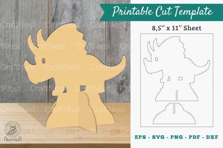 Baby Dinosaur Printable Cut Template - Clipart Bundle - CraftNest - Digital Crafting and Art