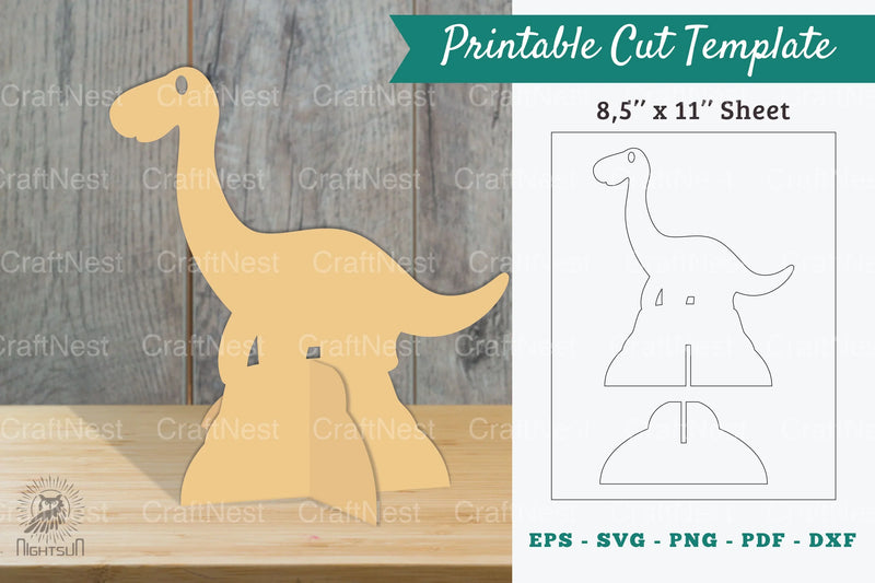 Baby Dinosaur Printable Cut Template - Clipart Bundle - CraftNest - Digital Crafting and Art