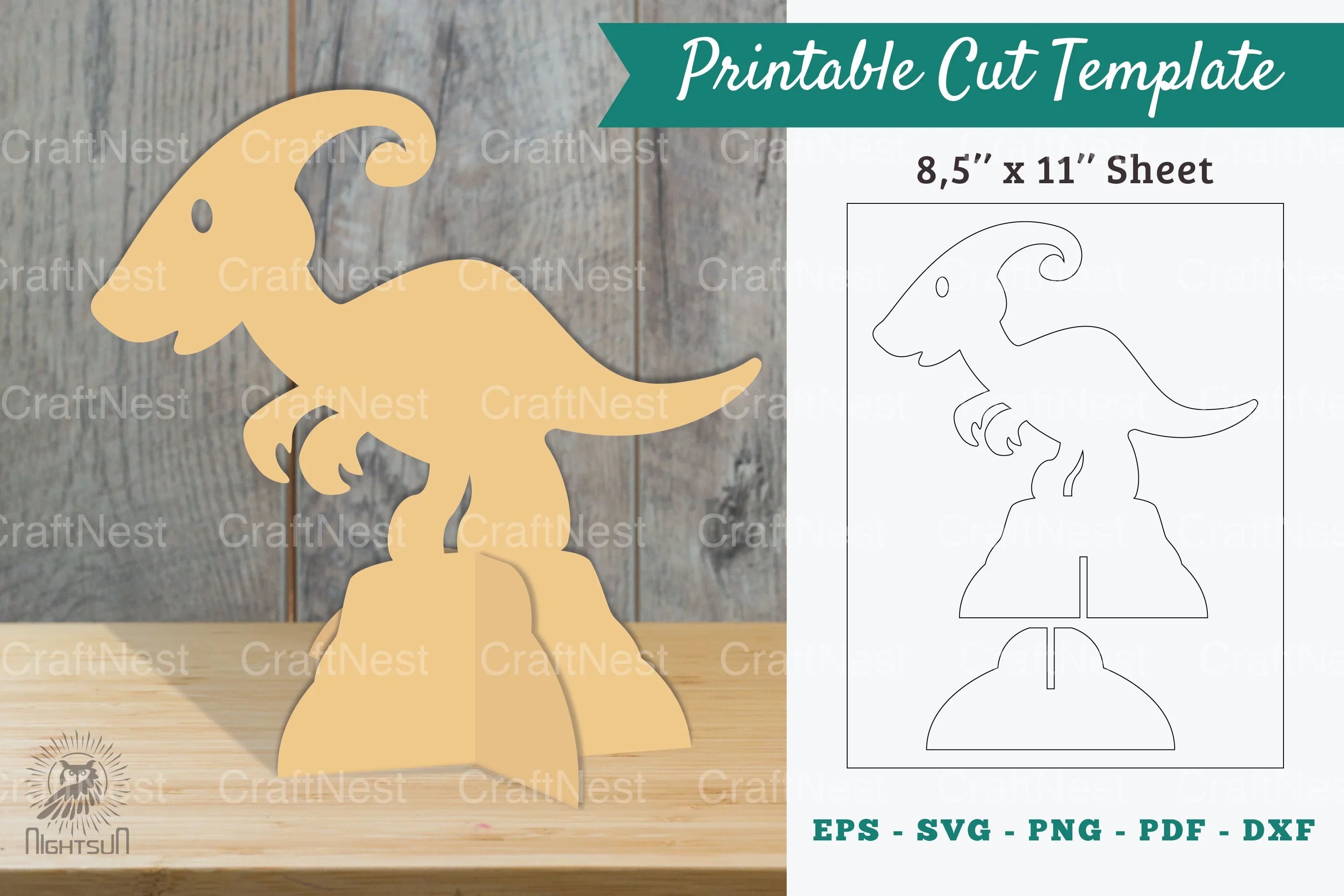 Baby Dinosaur Printable Cut Template - Clipart Bundle - CraftNest - Digital Crafting and Art