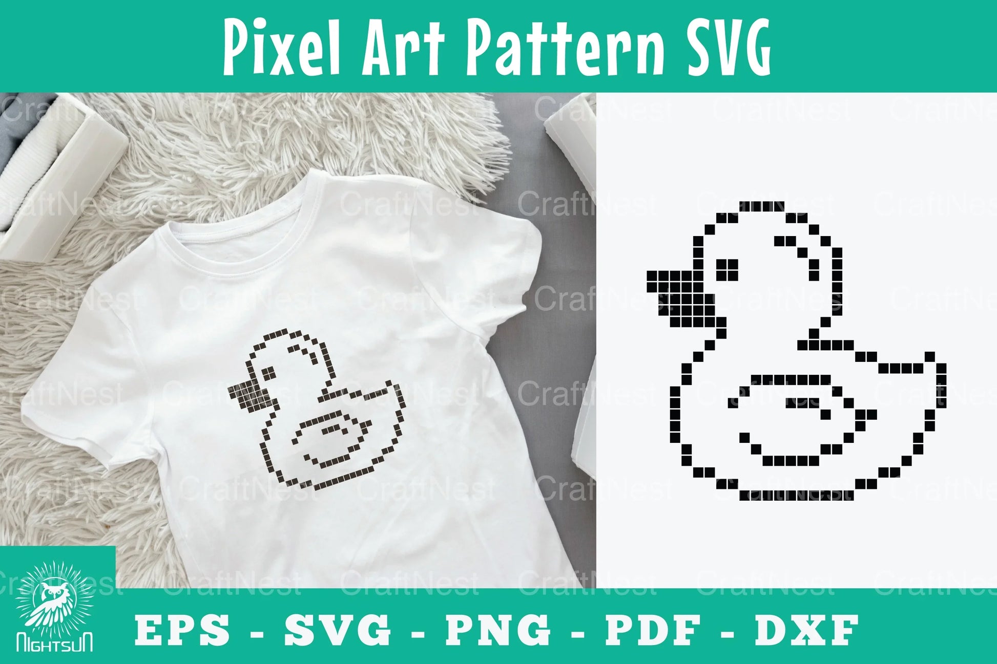 Baby Duck Pixel Art Pattern Clipart Bundle - CraftNest - Digital Crafting and Art