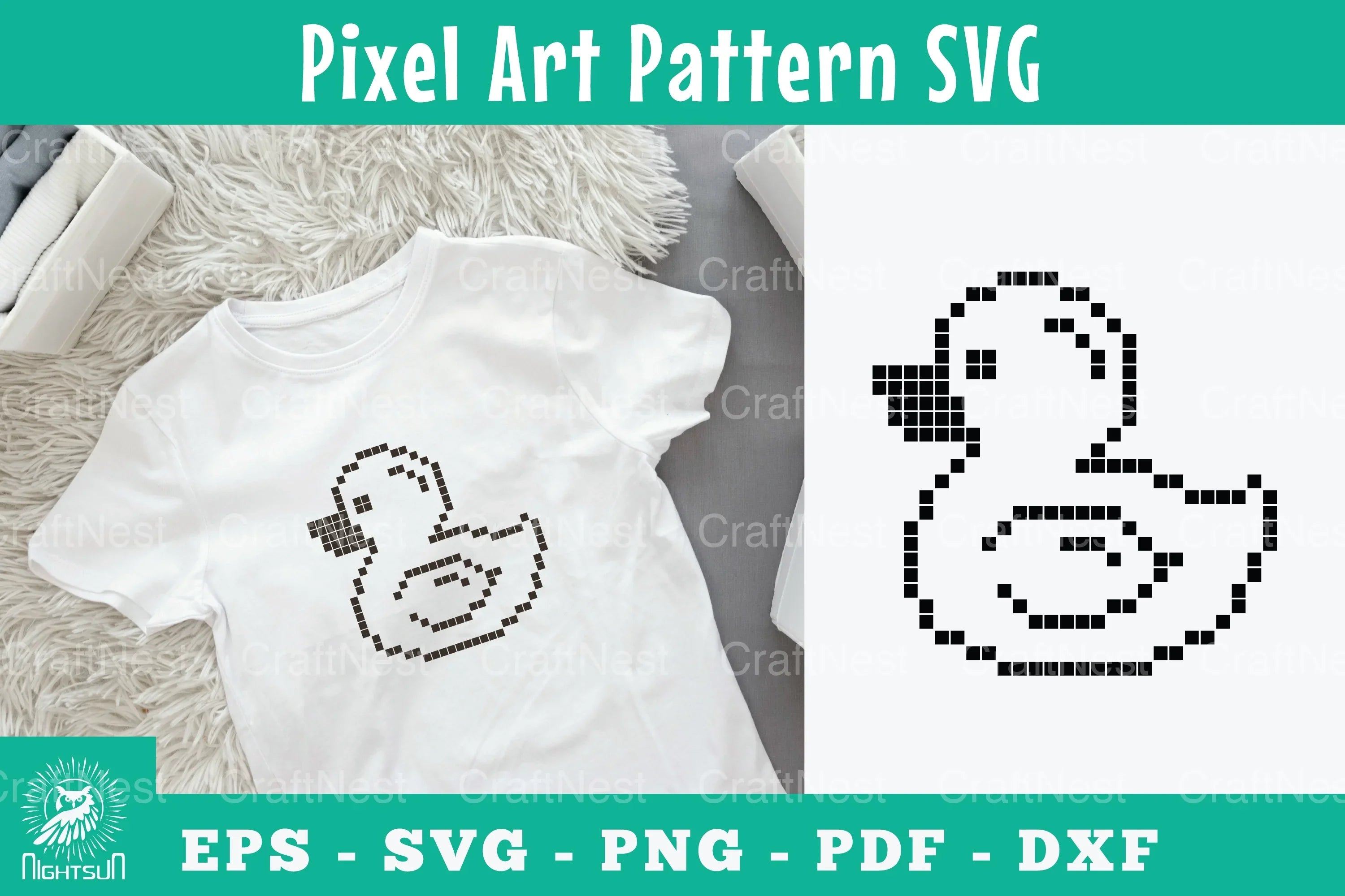Baby Duck Pixel Art Pattern Clipart Bundle - CraftNest - Digital Crafting and Art