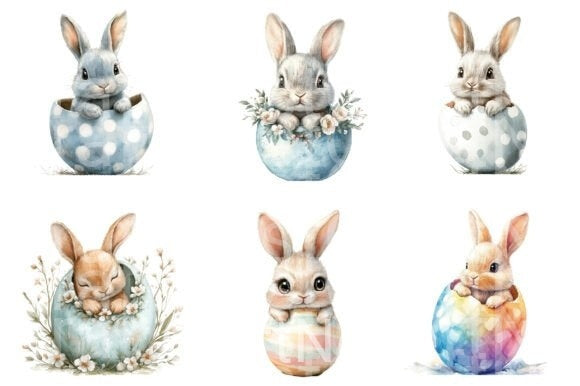 Baby Easter Bunny Clipart Bundle - CraftNest - Digital Crafting and Art