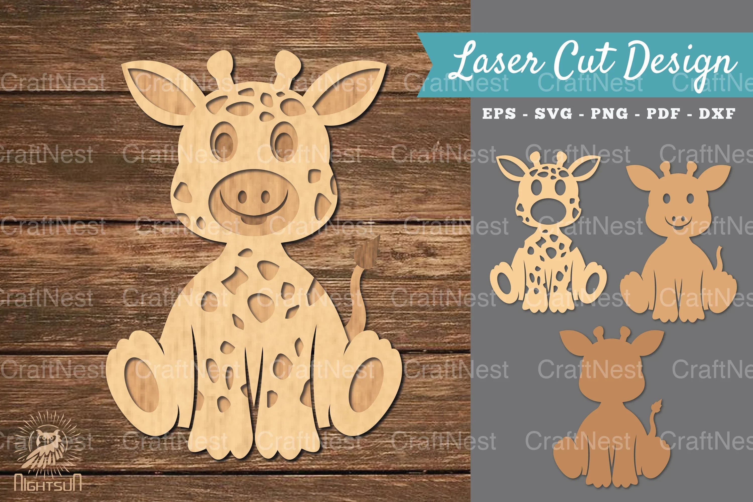 Baby Giraffe 3D Laser Cut Clipart Bundle - CraftNest - Digital Crafting and Art