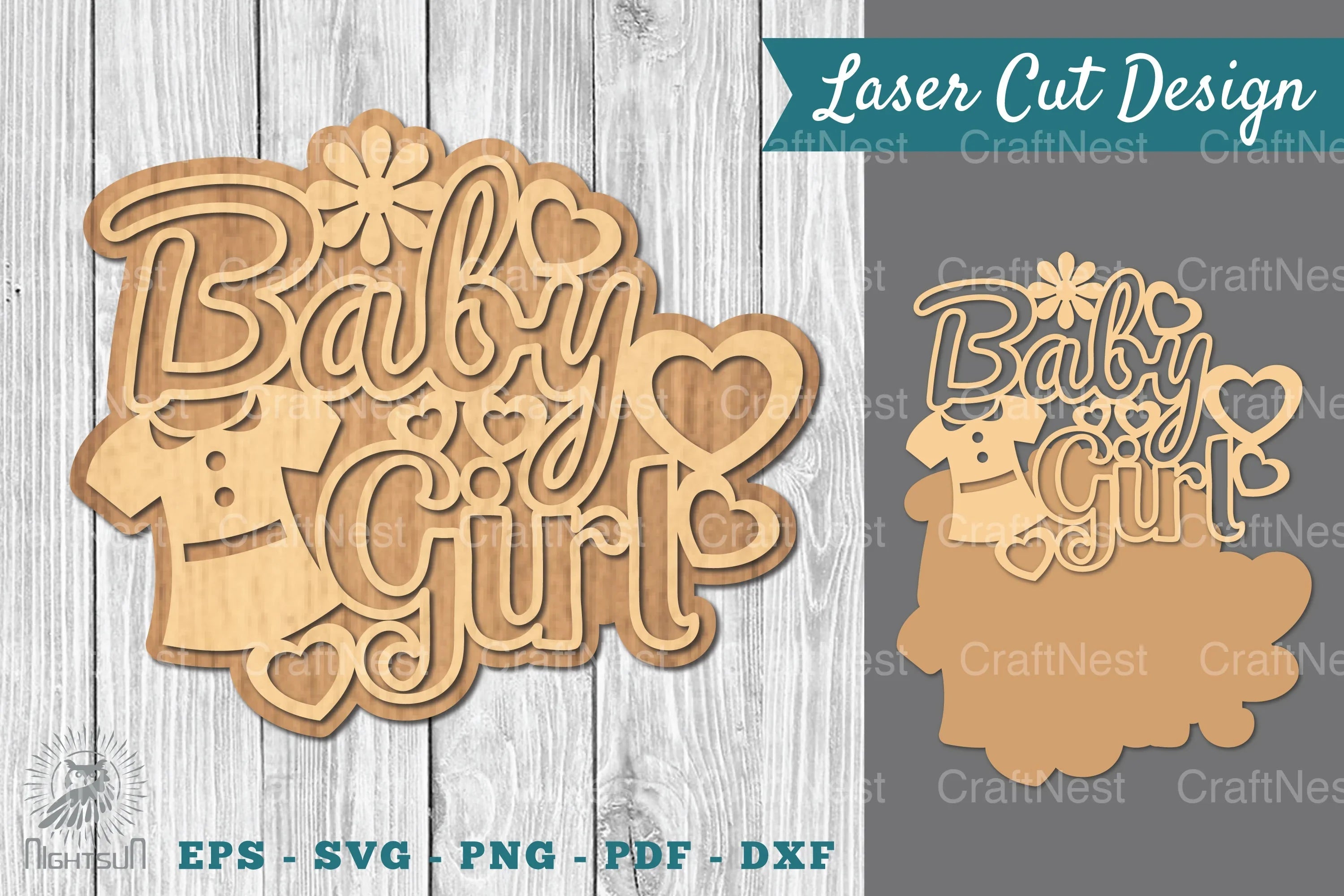 Baby Girl Laser Cut Sign Clipart Bundle - CraftNest - Digital Crafting and Art