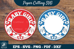 Baby Girl Papercut Circle Clipart Bundle - CraftNest - Digital Crafting and Art
