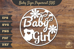 Baby Girl Papercut SVG Bundle - CraftNest - Digital Crafting and Art