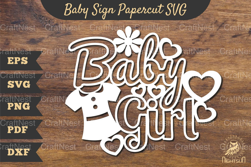 Baby Girl Papercut SVG Bundle - CraftNest - Digital Crafting and Art