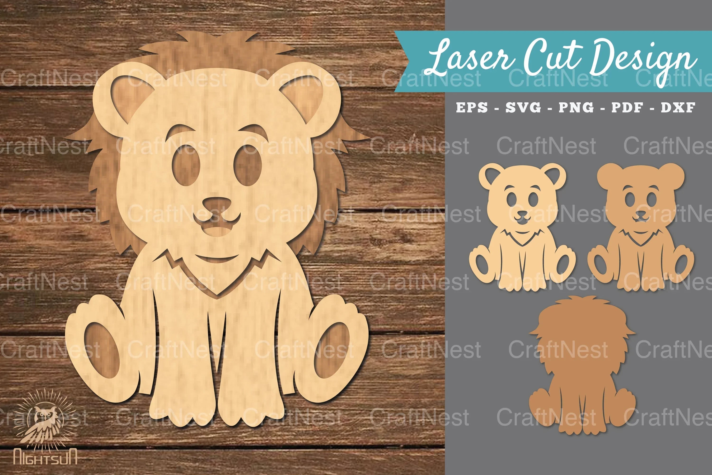 Baby Lion 3D Laser Cut Clipart Bundle - CraftNest - Digital Crafting and Art