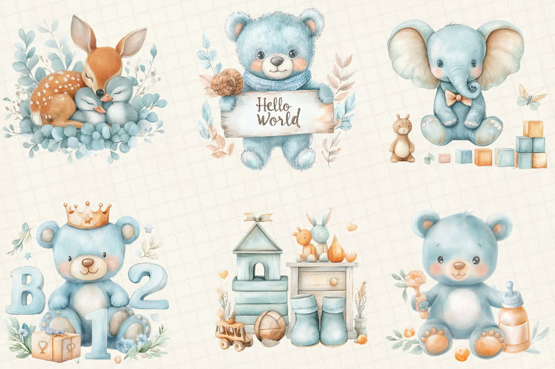 Baby Milestone Clipart Bundle - CraftNest - Digital Crafting and Art