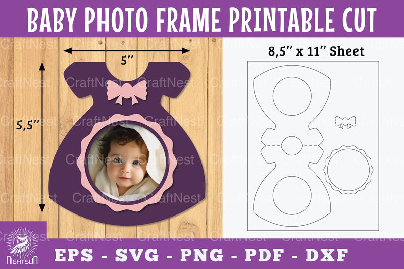 Baby Photo Frame Papercut Clipart Bundle - CraftNest - Digital Crafting and Art
