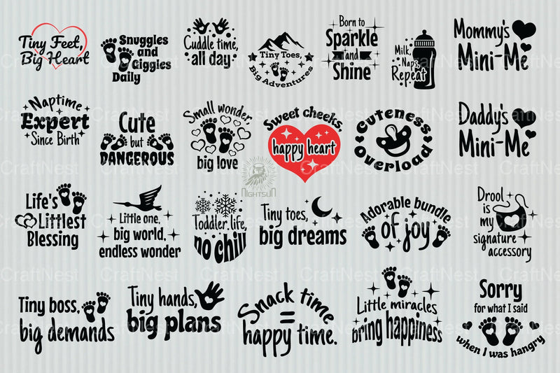 Baby Quotes SVG Bundle - CraftNest - Digital Crafting and Art
