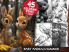 Baby Animals Summer Coloring Books