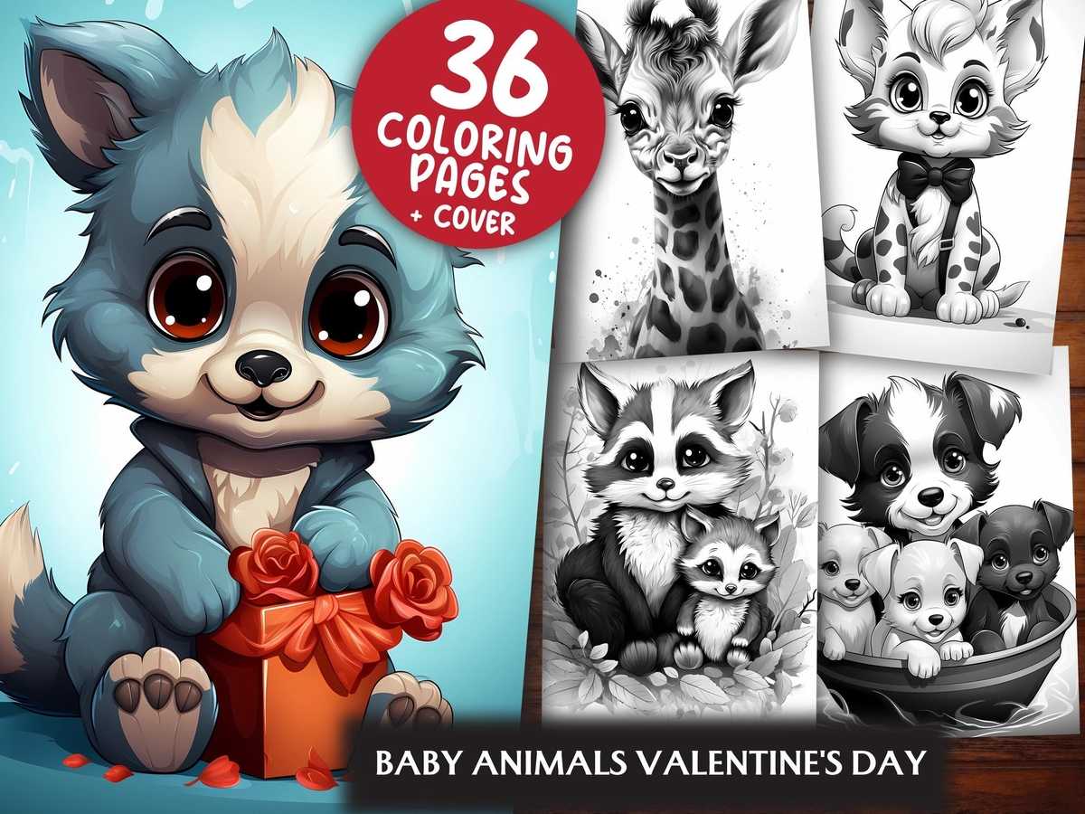 Baby Animals Valentines Day Coloring Books - CraftNest