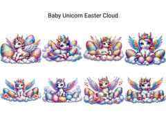 Baby Unicorn Easter Cloud - CraftNest - Digital Crafting and Art