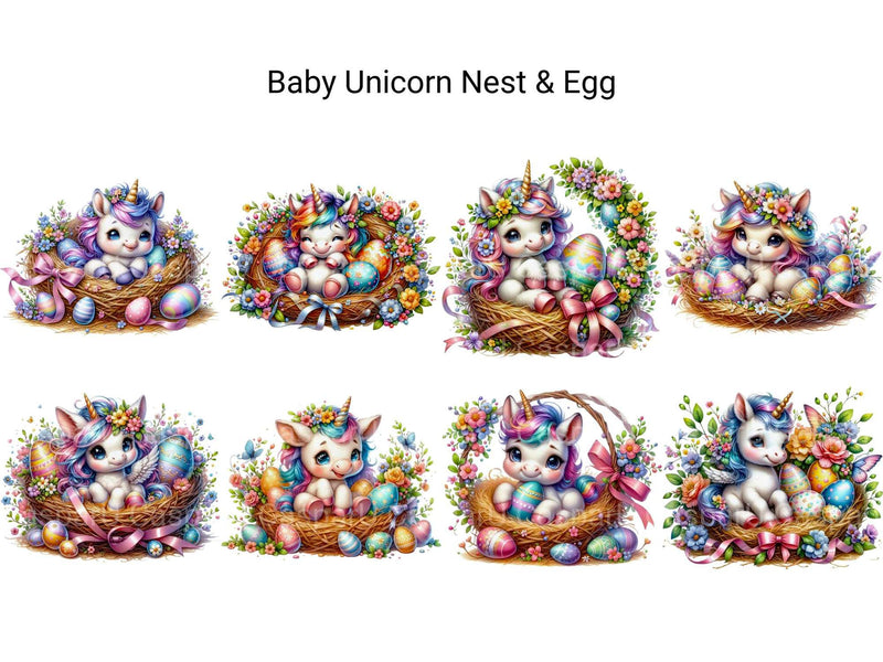 Baby Unicorn Nest and Egg - CraftNest - Digital Crafting and Art