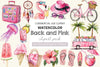 Black And Pink Summer Clipart Bundle