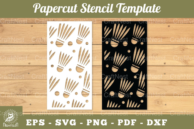 Badminton Ball Papercut Stencil Template Clipart Bundle - CraftNest - Digital Crafting and Art