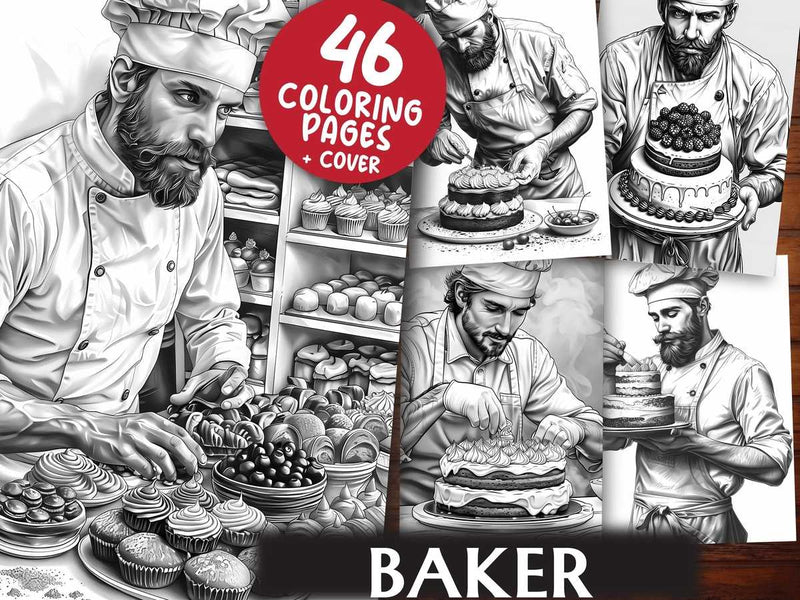 Baker Coloring Books - CraftNest - Digital Crafting and Art