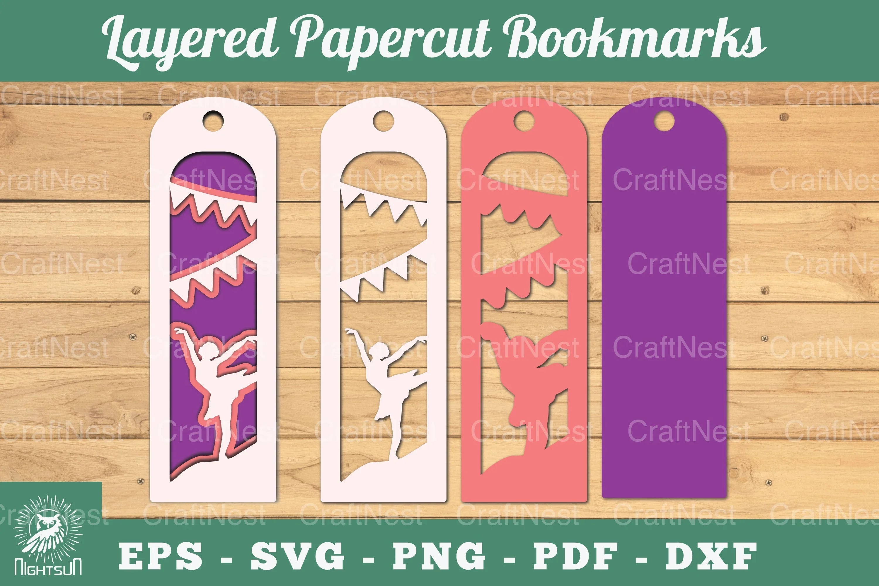 Ballerina Layered Papercut Bookmarks Clipart Bundle - CraftNest - Digital Crafting and Art