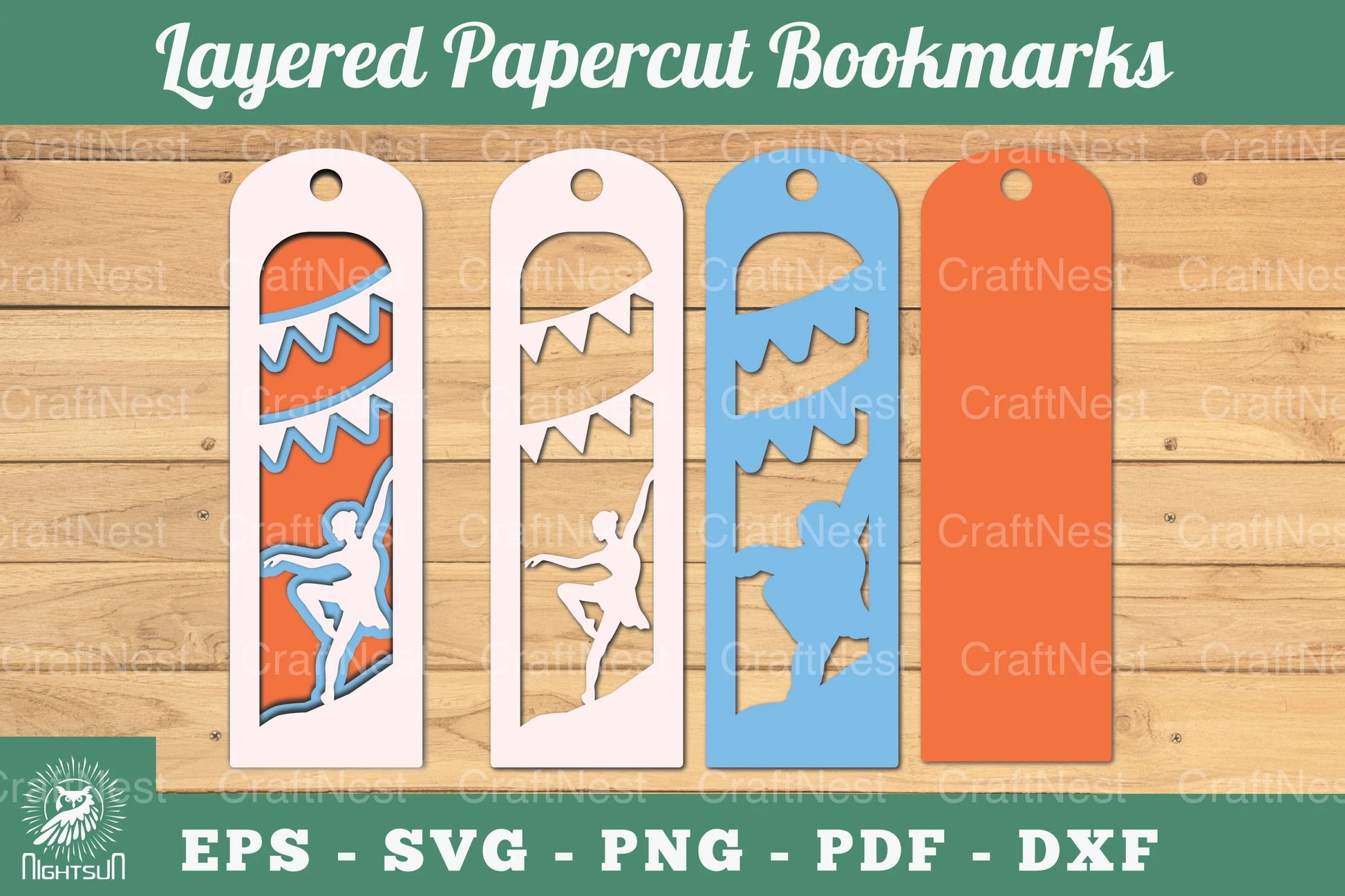 Ballerina Layered Papercut Bookmarks Clipart Bundle - CraftNest - Digital Crafting and Art