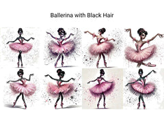 Ballerina with Black Hair - CraftNest - Digital Crafting and Art