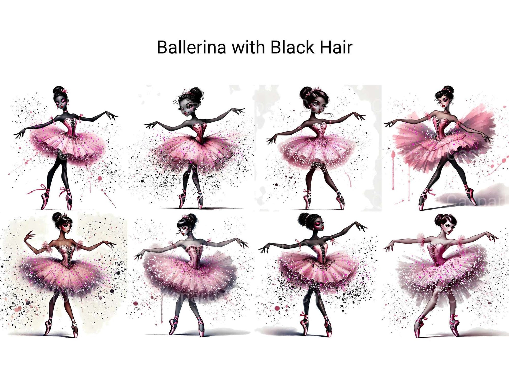 Ballerina with Black Hair - CraftNest - Digital Crafting and Art