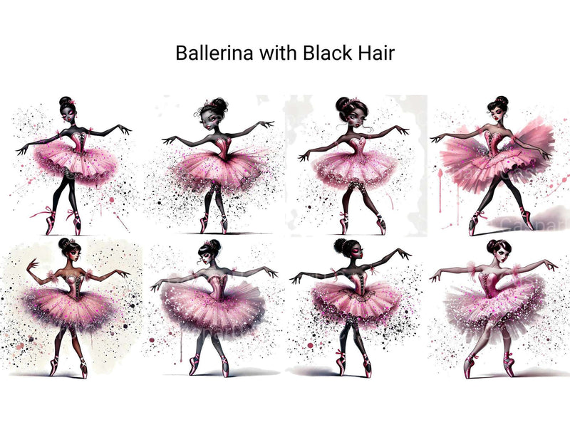 Ballerina with Black Hair - CraftNest - Digital Crafting and Art