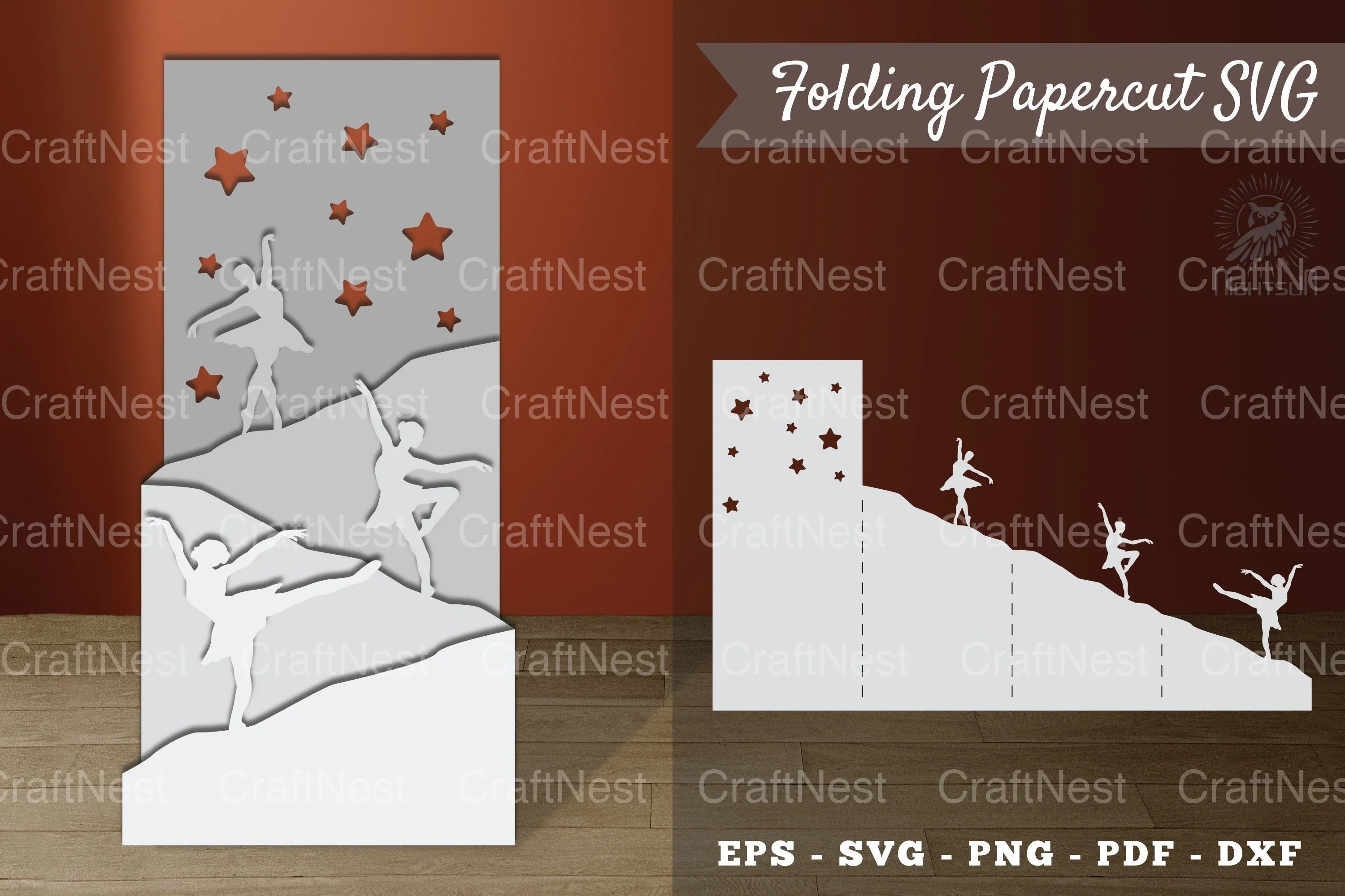 Ballet Dancer Folding Papercut SVG Bundle - CraftNest - Digital Crafting and Art