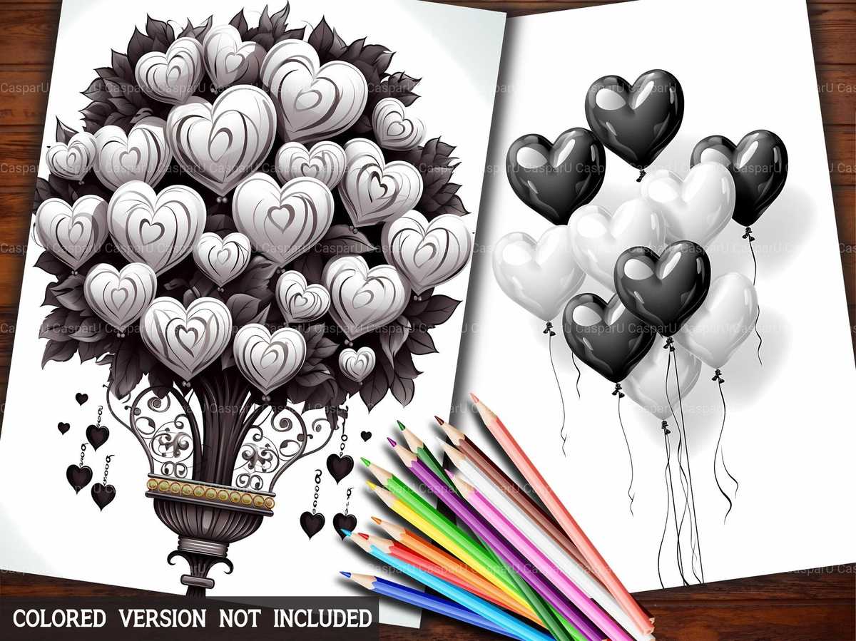 Balloon Valentines Day Coloring Books - CraftNest