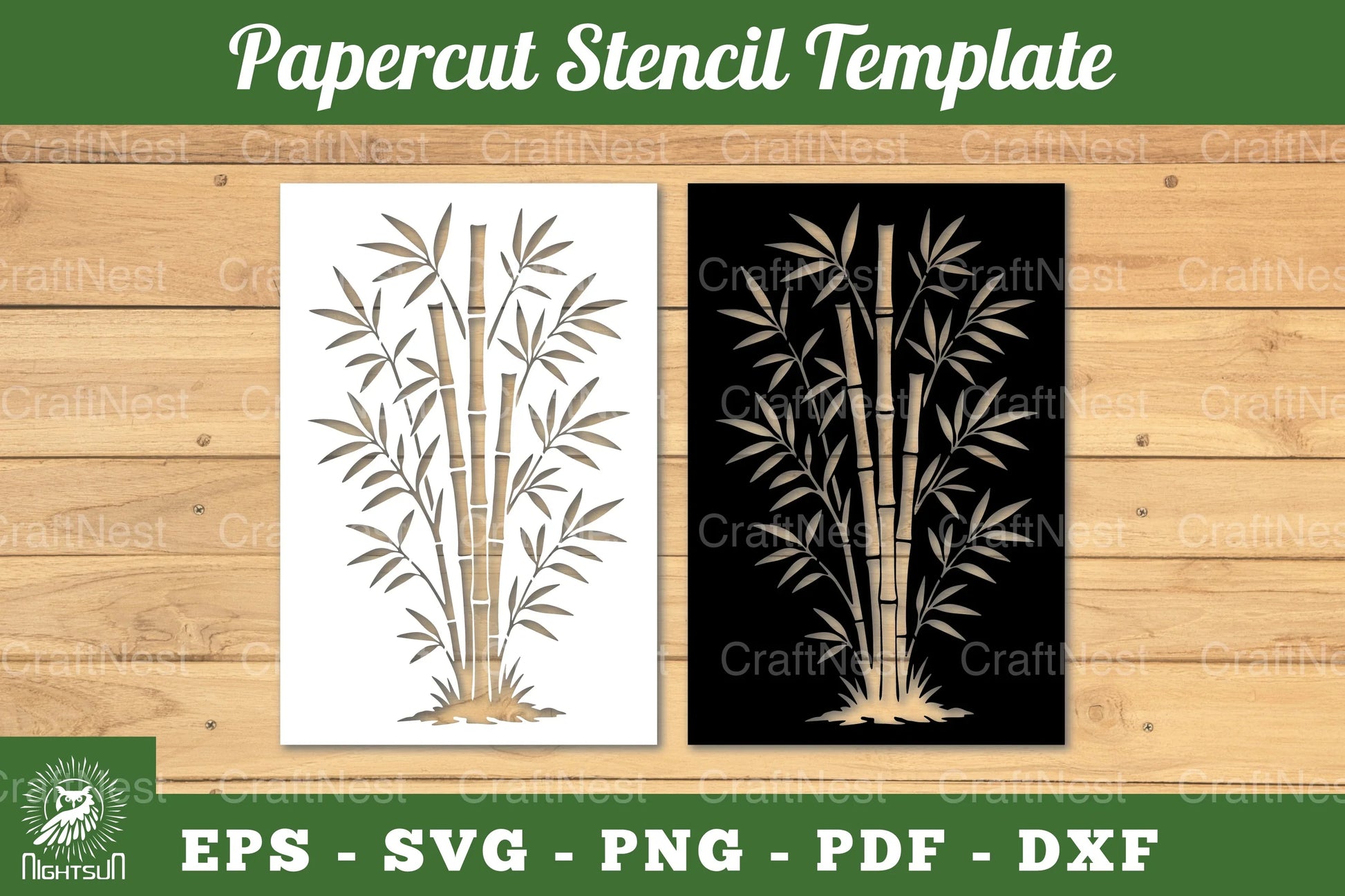 Bamboo Paper Cut Stencil Clipart Bundle - CraftNest - Digital Crafting and Art