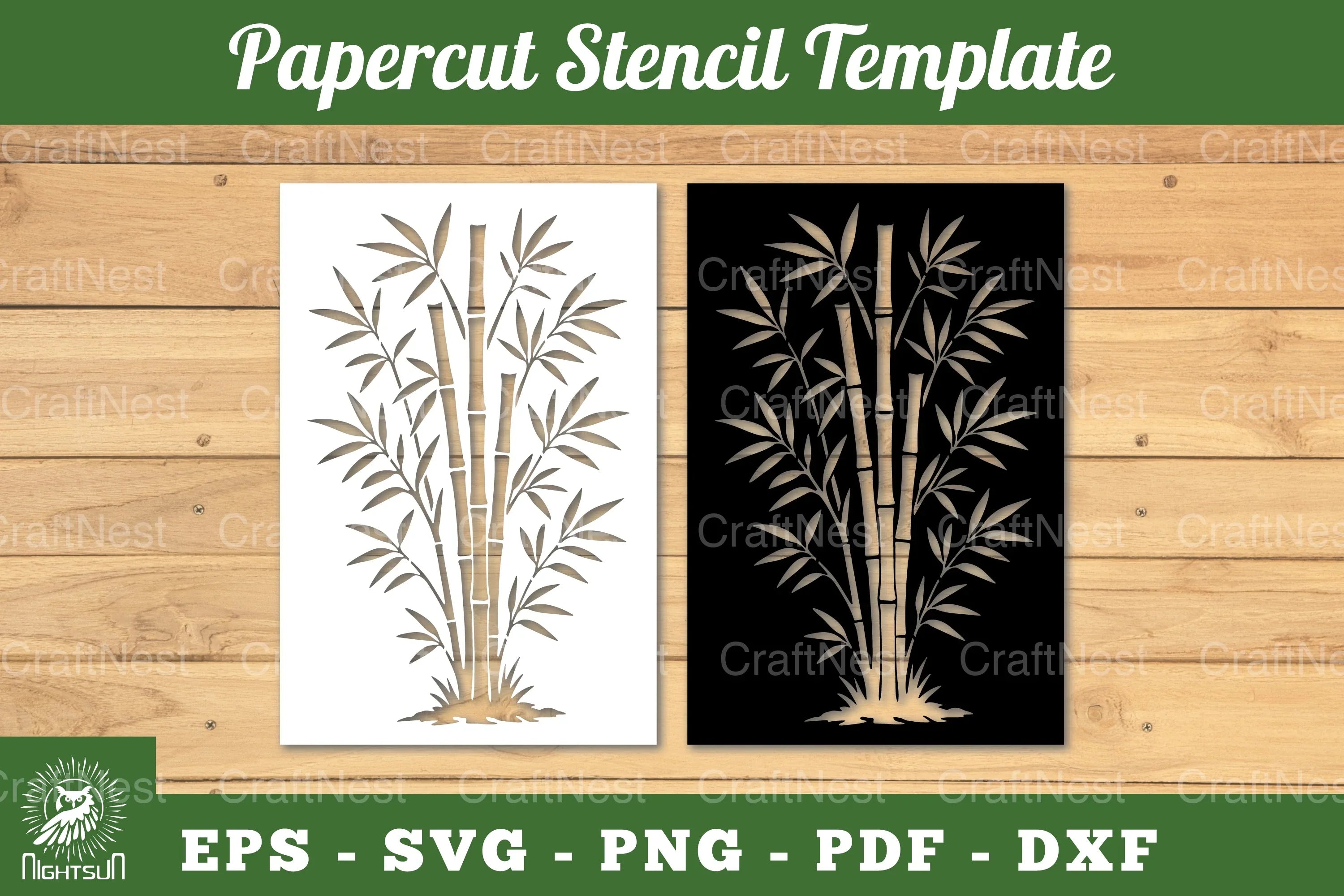 Bamboo Paper Cut Stencil Clipart Bundle - CraftNest - Digital Crafting and Art