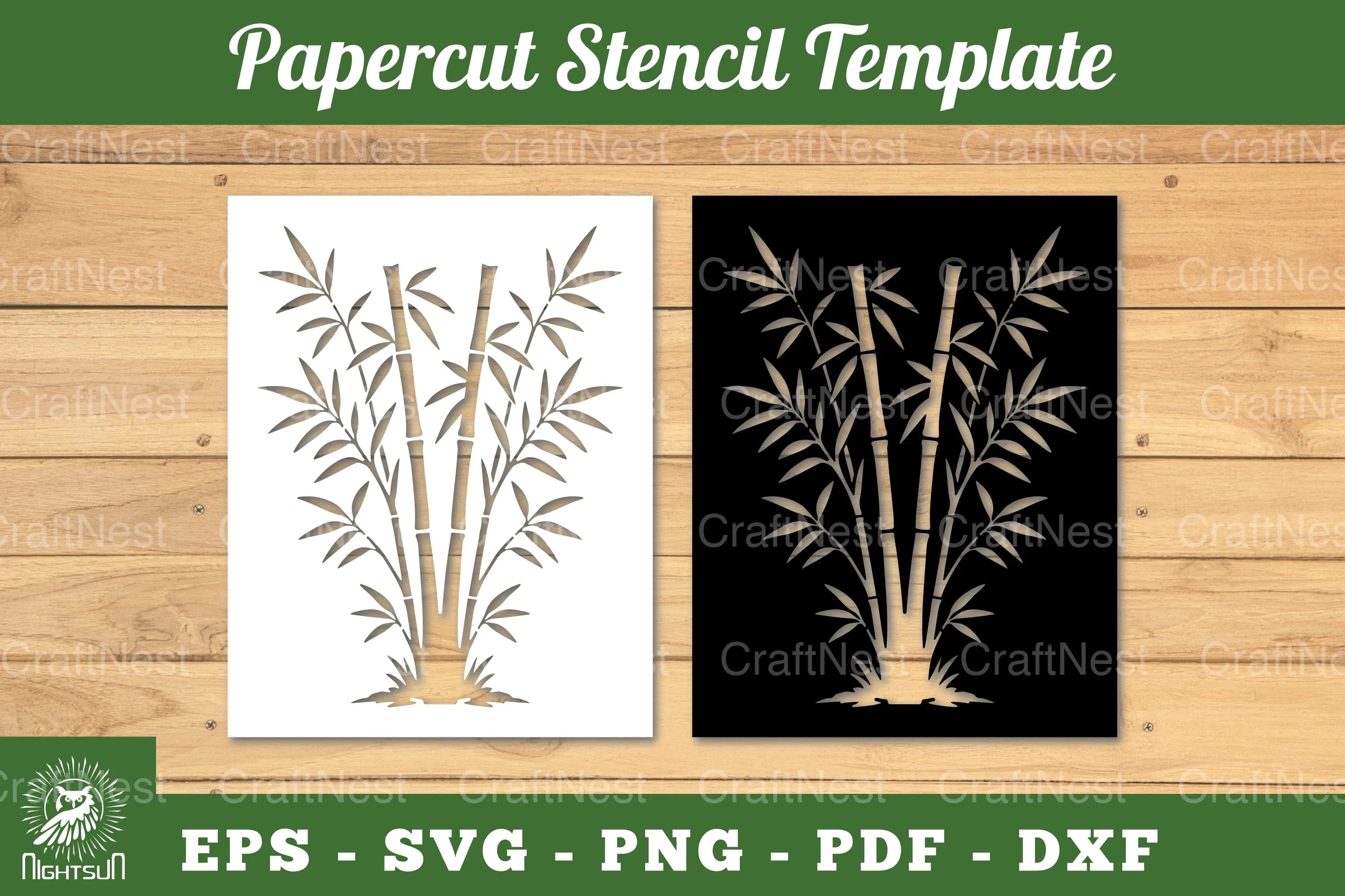 Bamboo Paper Cut Stencil Clipart Bundle - CraftNest - Digital Crafting and Art
