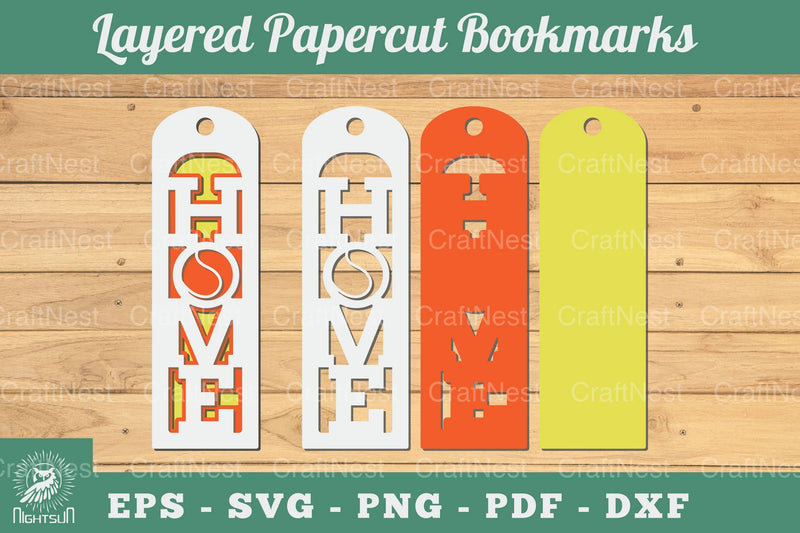 Baseball Home 3D Papercut Bookmarks Clipart Bundle - CraftNest - Digital Crafting and Art