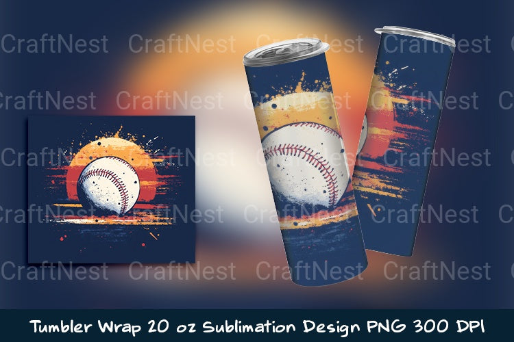Baseball Tumbler Wrap Clipart Bundle