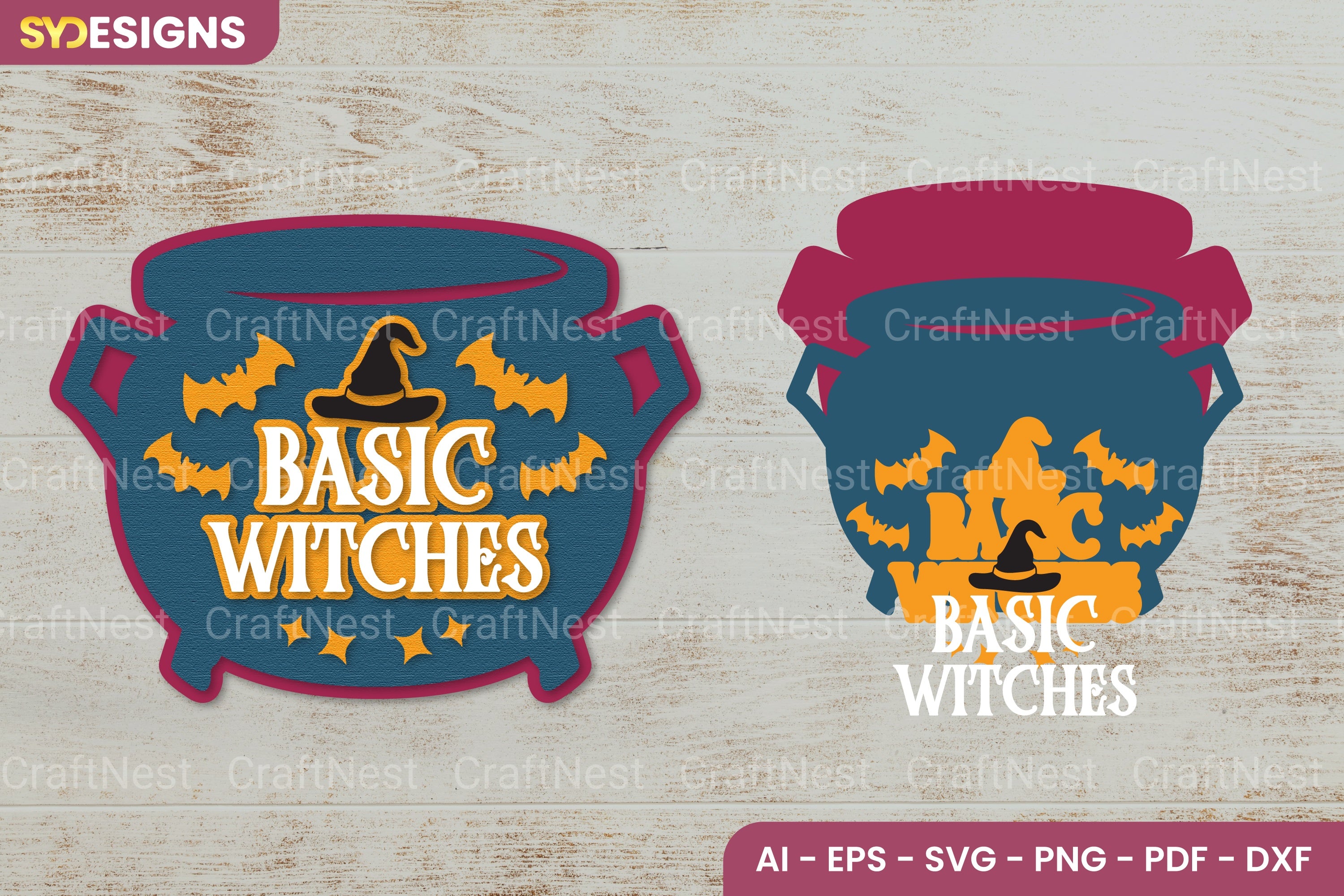 Basic Witches Lasercut SVG Clipart Bundle