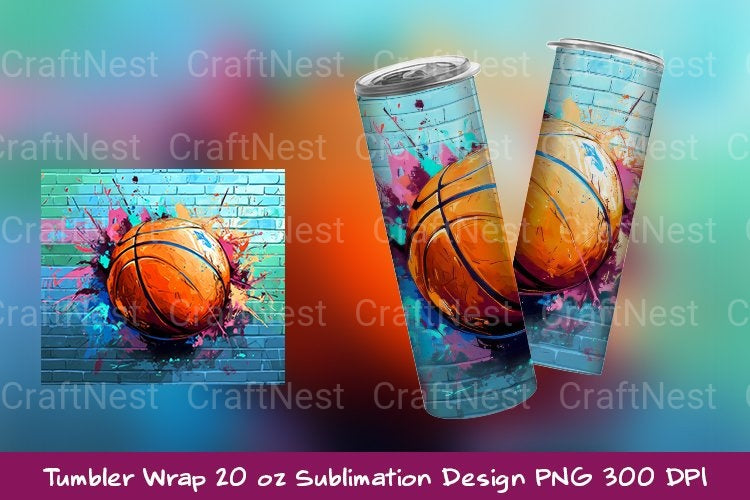 Basketball Graffiti Tumbler Wrap