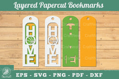 Basketball Home 3D Papercut Bookmarks Clipart Bundle - CraftNest - Digital Crafting and Art