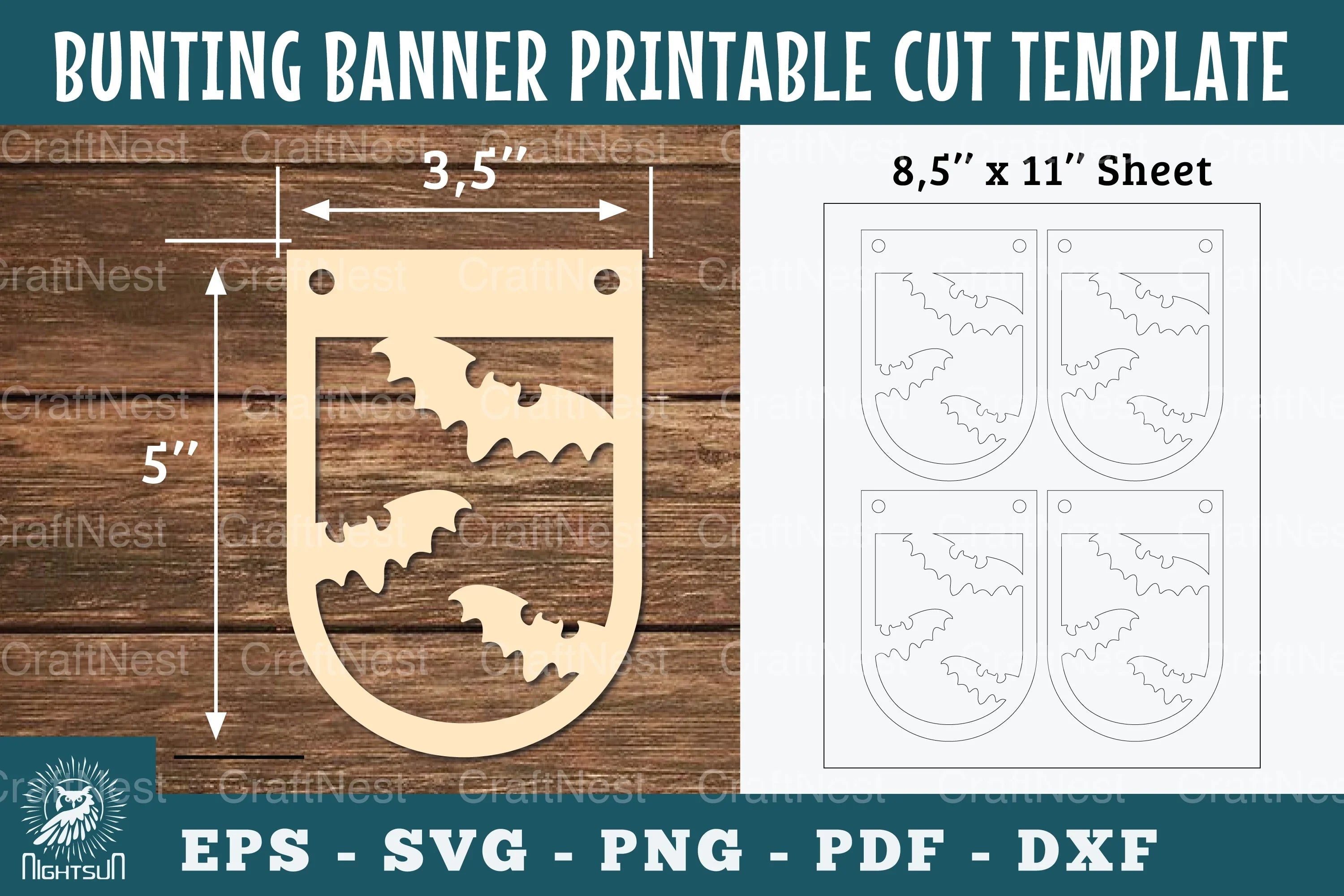 Bat Bunting Banner Printable - Clipart Bundle - CraftNest - Digital Crafting and Art
