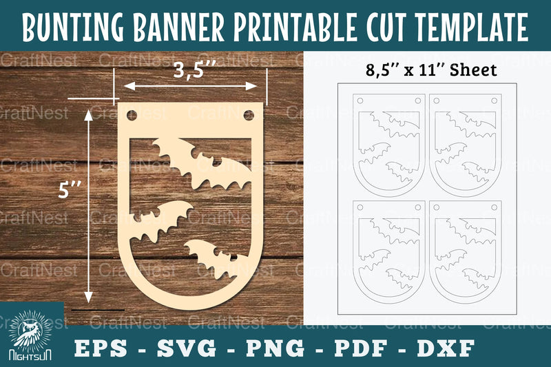 Bat Bunting Banner Printable - Clipart Bundle - CraftNest - Digital Crafting and Art