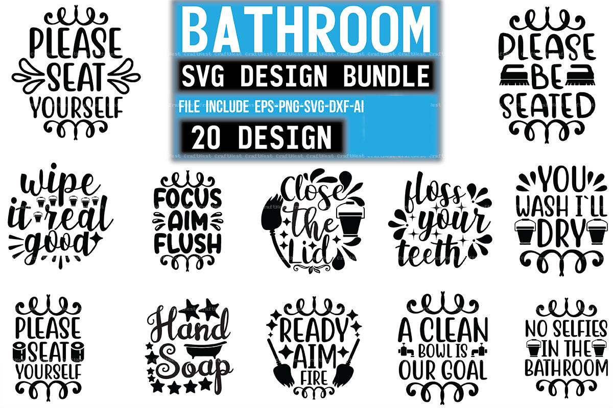 Bathroom Design SVG Bundle 1
